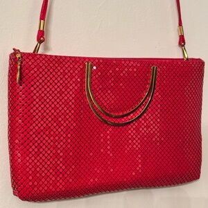 Red and Gold Metal Mesh Handbag -